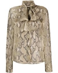 Stella McCartney - Camicia Con Stampa Pelle Di Serpente - Lyst