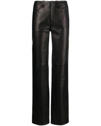 Alexander Wang - Mid-rise Straight-leg Leather Trousers - Lyst