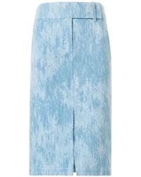 Akris Punto - Jacquard Textured Front-Slit Midi Skirt - Lyst