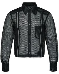Comme des Garçons - Chemise En Résille À Détails De Zips - Lyst