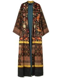 Hui Milano - Floral-Print Geometric-Pattern Coat - Lyst