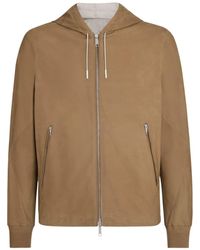 Zegna - Hooded Zip-front Leather Jacket - Lyst