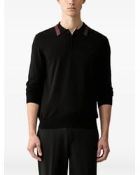 Trussardi - Contrast-Collar Polo Shirt - Lyst