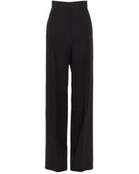 Valentino Garavani - High-Waisted Wool Trousers - Lyst