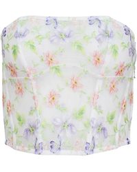 Fleur du Mal - Embroidered Corset Top - Lyst