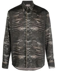 Roberto Cavalli - Snakeskin-Print Button-Up Shirt - Lyst