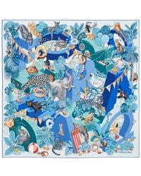 Ferragamo - Jungle-Party Print Silk Scarf - Lyst