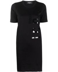 DSquared² - T-Shirt Mit Logo-Patch - Lyst