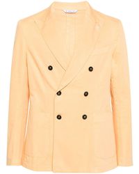 Manuel Ritz - Brooch-Detail Double-Breasted Blazer - Lyst