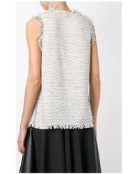 Lanvin - Fringed Tweed Top - Lyst