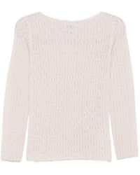Alpha Studio - Open-Knit Long-Sleeve Sweater - Lyst