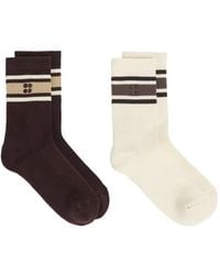 Sweaty Betty - Ribbed-Knit Logo-Embroidered Socks (Pack Of Two) - Lyst