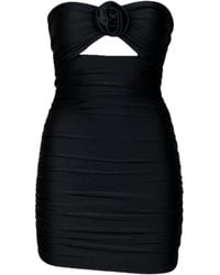 ROOM76 - Robe-Bustier Courte À Appliques Fleurs - Lyst