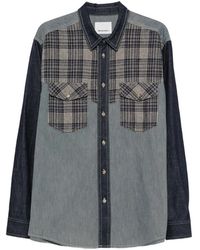 Isabel Marant - Check-Panelled Denim Shirt - Lyst