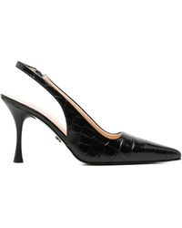 SERGIO MORETTI FIRENZE - Croc-Effect Slingback Pumps - Lyst
