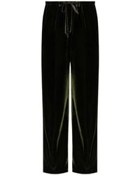 forte_forte - Velvet Straight-Leg Trousers - Lyst