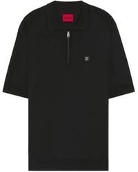 HUGO - Zip-Fastening Short-Sleeve Polo Shirt - Lyst