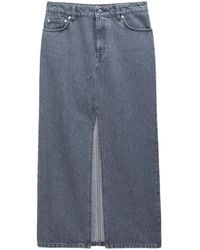 Filippa K - Slit Denim Lange Rok - Lyst