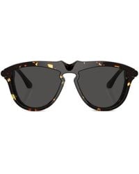 Burberry - Tortoiseshell-Effect Round-Frame Sunglasses - Lyst