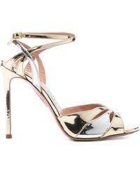 Aquazzura - 110M Metallic Ankle-Strap Heeled Sandals - Lyst