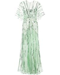 Elie Saab - Abito lungo in tulle con paillettes - Lyst