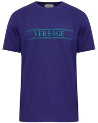 Versace - Camiseta Con Logo Bordado - Lyst
