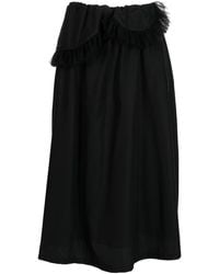 Noir Kei Ninomiya - Tulle-trim Straight Skirt - Lyst