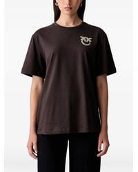 Pinko - Love Birds Crystal-Embellished T-Shirt - Lyst