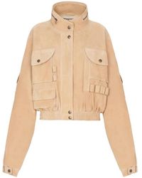 Balmain - Pocket Suede Bomber Jacket - Lyst