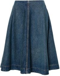 KHAITE - Renta Denim Skirt - Lyst
