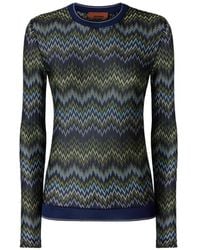 Missoni - Long-Sleeve Viscose Sweater With Snake Motif - Lyst