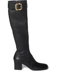 Miu Miu - Buckle-Fastening Leather Boots - Lyst