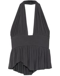 GIMAGUAS - Dera Halterneck Peplum Top - Lyst