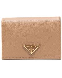 Prada - Saffiano-leather Bi-fold Wallet - Lyst
