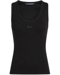 KARL LAGERFELD - Logo-Detail Tank Top - Lyst