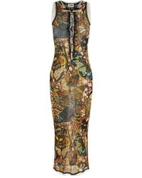 Jean Paul Gaultier - Midi-Jurk Met Print - Lyst