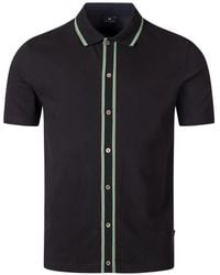 Paul Smith - Stripe-Trim Button-Through Polo Shirt - Lyst