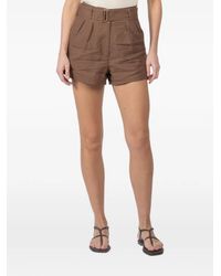 Hevron - Belted Pleated Shorts - Lyst