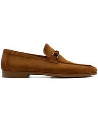 Magnanni - Braided-Strap Suede Loafers - Lyst