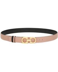 Ferragamo - Cintura Con Logo Caratteristico Gancini Reversibile - Lyst