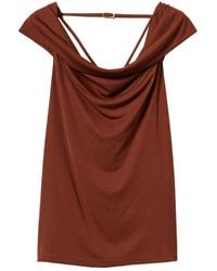 Twinset - Top Con Cuello Drapeado - Lyst