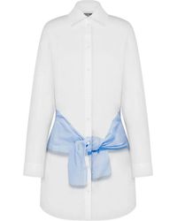 Moschino - Mini-Hemdkleid Mit Trompe-L'Oeil-Print - Lyst