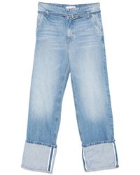 Brandon Maxwell - Cuffed Belted-Waistband Denim Jeans - Lyst
