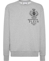 Philipp Plein - Crest-Embellished Cotton Sweatshirt - Lyst