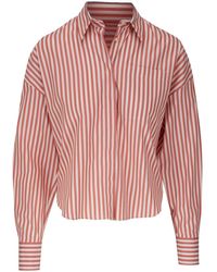 Brunello Cucinelli - Striped Cotton-poplin Shirt - Lyst