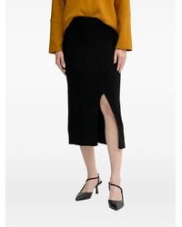DKNY - Cable Knit Split Skirt - Lyst