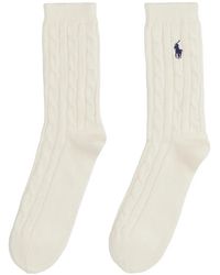 Polo Ralph Lauren - Cable-Knit Crew Socks - Lyst
