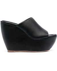 Paloma Barceló - Leather 130mm Wedge Mules - Lyst