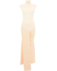 Victoria Beckham - Knitted-Panel Cap-Sleeve Maxi Dress - Lyst