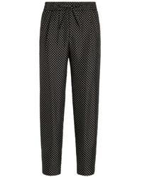 Dolce & Gabbana - Polka Dot-Print Silk Twill Trousers - Lyst